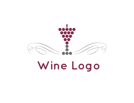 dotted wine glass with ornaments logo