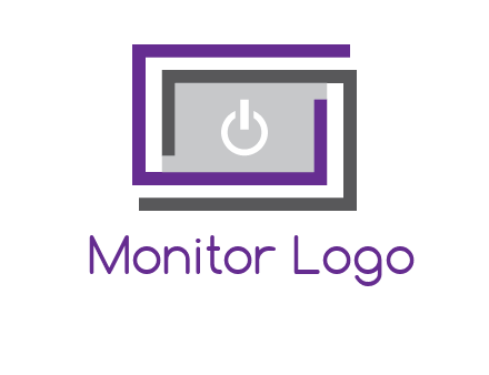 power button inside abstract monitor logo