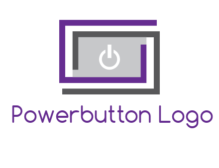 power button inside abstract monitor logo