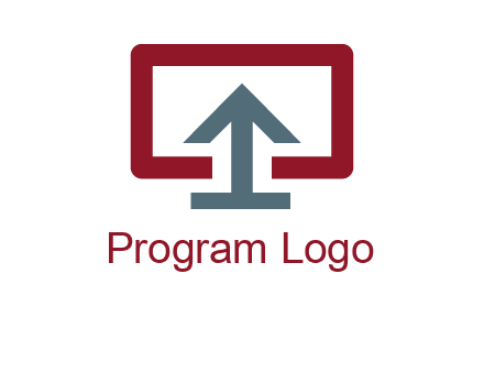 arrow merged with monitor screen symbol