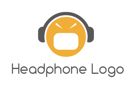 abstract face wearing headphone symbol