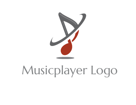 swoosh around music note logo