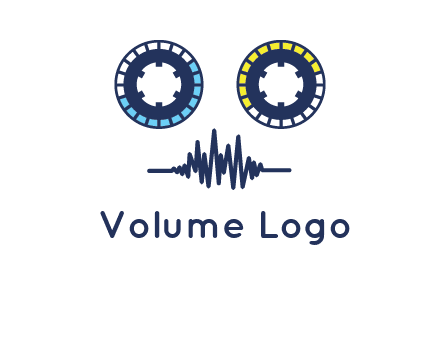 cassette reel with sound waves logo