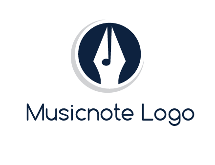 pen merged with music note logo