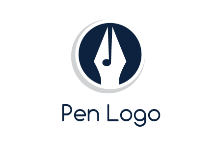 pen merged with music note logo