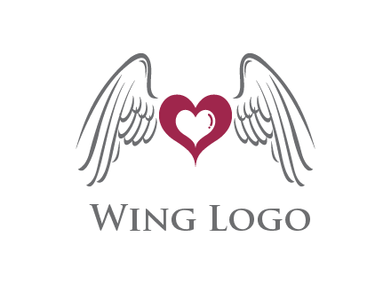 heart with angel wings logo