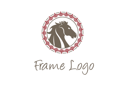 horse inside an emblem logo