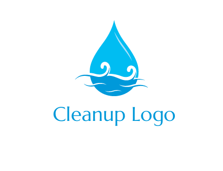 abstract waves with water drop logo