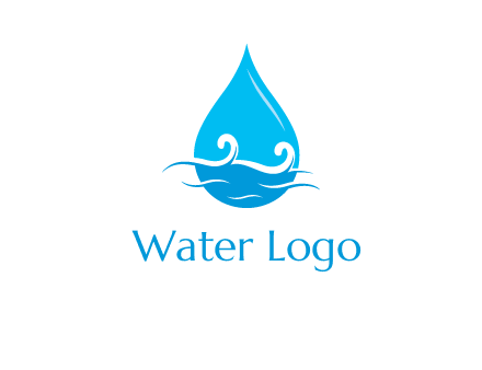 abstract waves with water drop logo