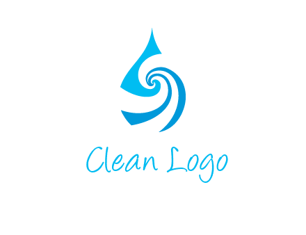 water drop cleaning logo