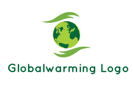 globe with abstract caring hand logo