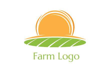 farm field with rising sun logo