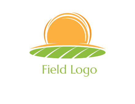 farm field with rising sun logo