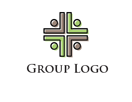 medical sign made of abstract persons logo