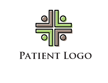 medical sign made of abstract persons logo