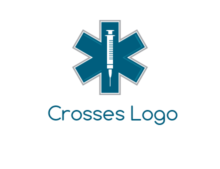 injection inside medical sign logo