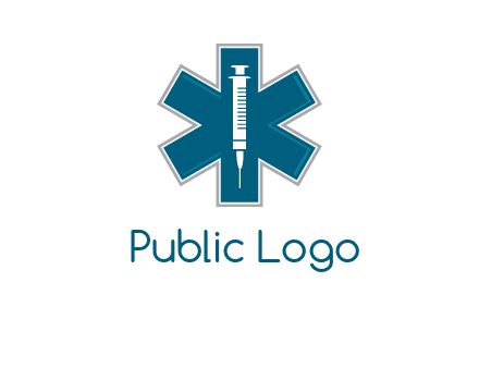 injection inside medical sign logo