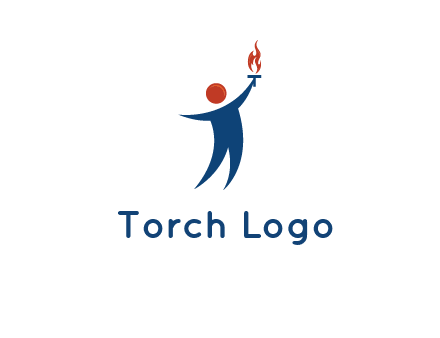 abstract person holding Olympic flame logo