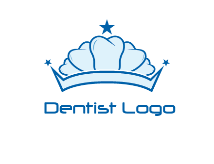 teethes forming crown with star logo