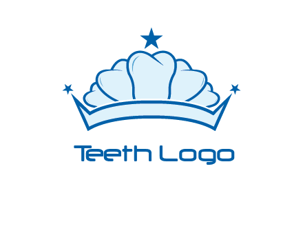 teethes forming crown with star logo