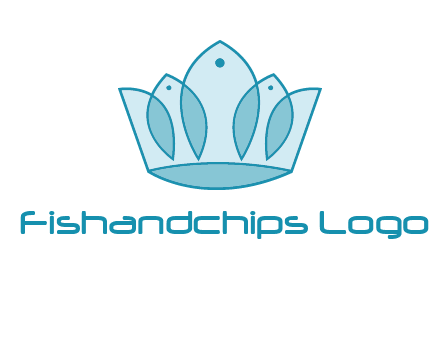 crown with abstract fish logo