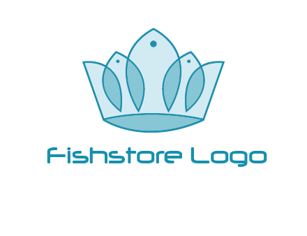 crown with abstract fish logo