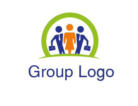 business people in circle HR logo