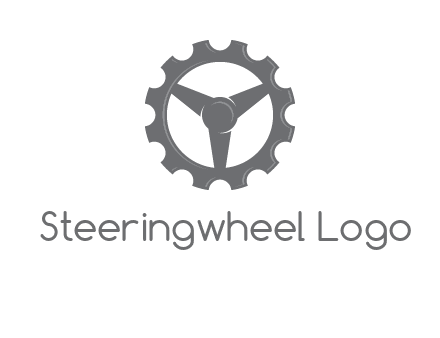 steering wheel mixed with gear logo