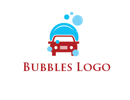 car with water bubbles logo