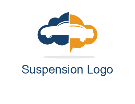 car inside cloudy chat bubble logo
