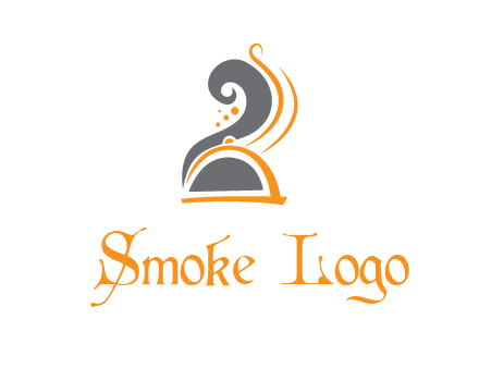 dish with swirls as smoke restaurant logo