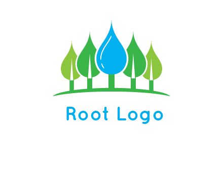 trees made of water drops logo