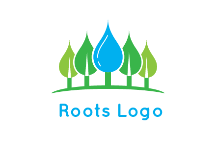 trees made of water drops logo