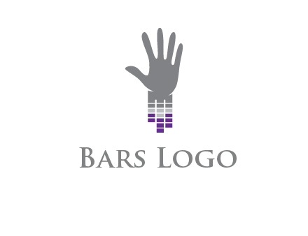 hand merge with music bars logo