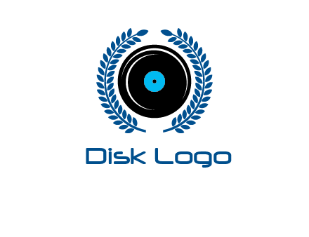 music disk inside laurel wreath logo