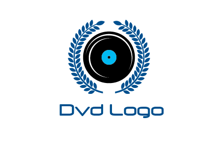 music disk inside laurel wreath logo