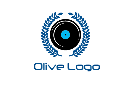 music disk inside laurel wreath logo