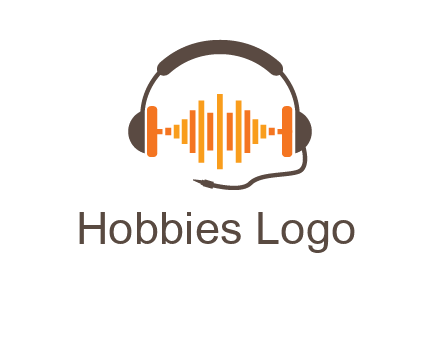 music waves between headphone logo