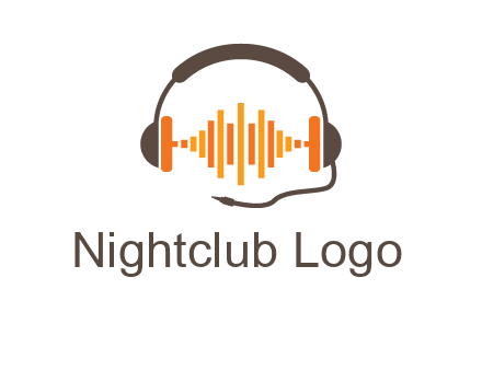 music waves between headphone logo