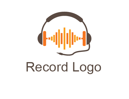 music waves between headphone logo