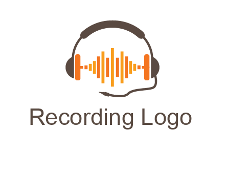 music waves between headphone logo