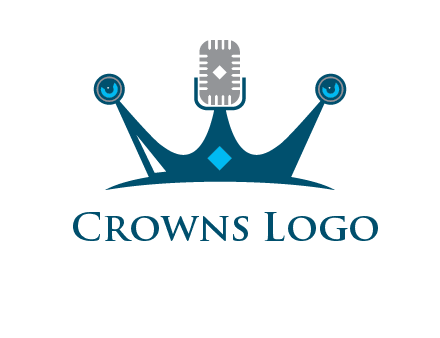 mic and speaker merge with crown logo