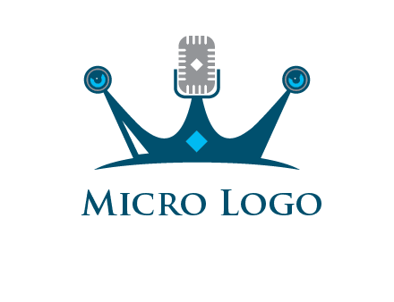 mic and speaker merge with crown logo