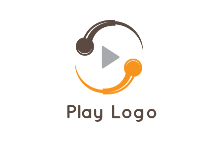 mic forming circle with play music icon logo