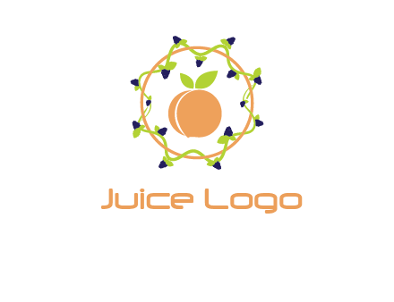 orange in circle with berries logo