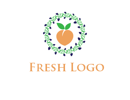 peach fruit ornament vector