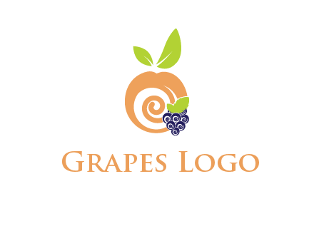 peach and grapes logo icon