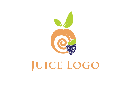 peach and grapes logo icon