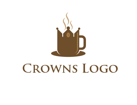 Coffee cup with crown vector