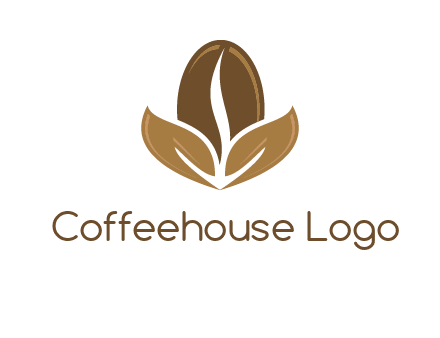 coffee bean and leaves logo